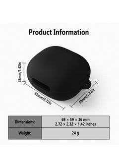 Generic Silicone Case for Anker Soundcore P40i Protective Cover with Carabiner (Black)  - Image 4