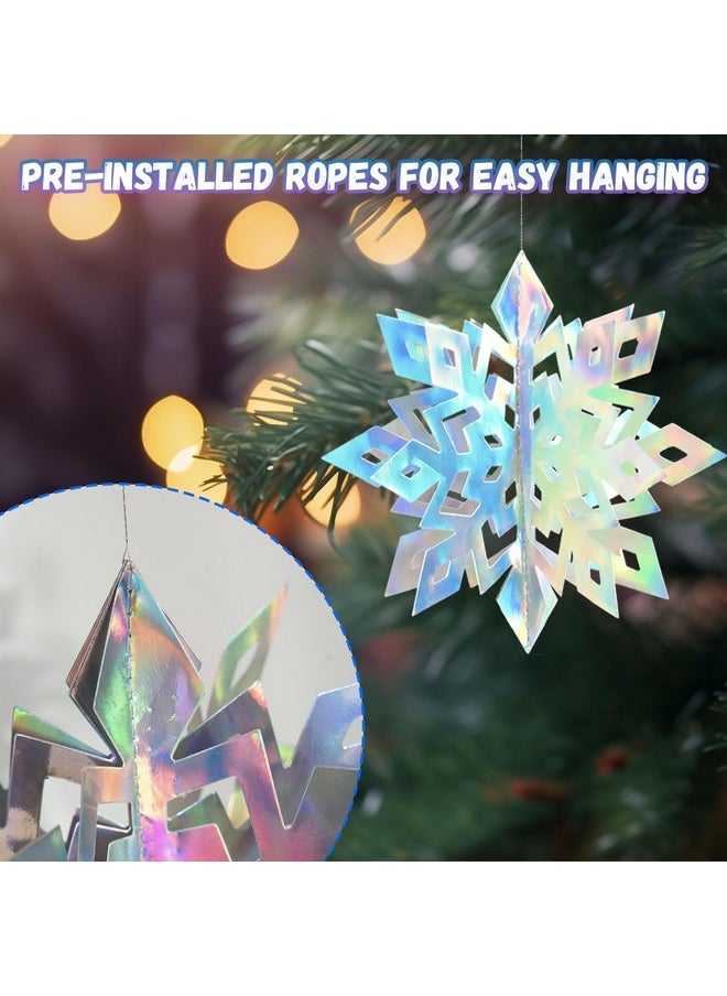 OuMuaMua Winter Christmas Snowflake Decorations, 24PCS 3D Laser Iridescent Snowflakes Hanging Decorations for Christmas Winter Wonderland Holiday Home Decorations Indoor - pzsku/ZE49AAC9C13CC9518CA2EZ/45/_/1740982596/ab1b52de-809b-4718-a31d-388d2cd067c0