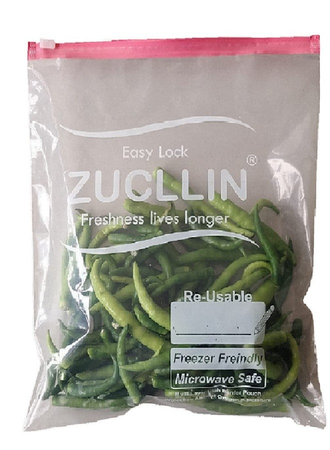 MOBDESK Zip Lock Pouches, Food Storage Bags Seal & Leak Proof, Bpa Free Reusable Freezer Bags for Travel, Marinate Meats, Fruit, Vegetable for Fridge & Freezer Zipper Bag (Pick - 5pcs- Ur- 5611 - Image 2