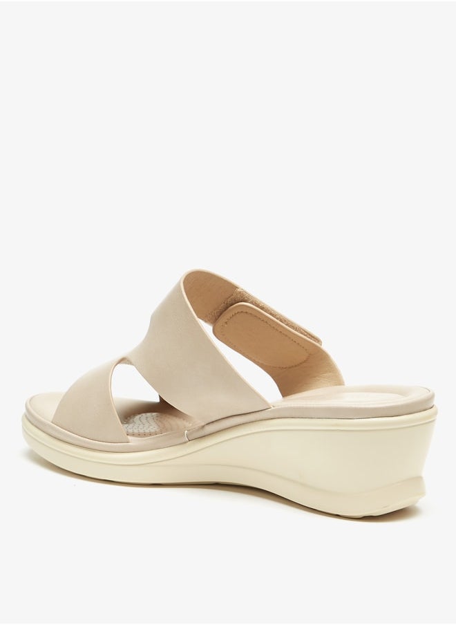 Flora Bella By Shoexpress - Women's Solid Slip-On Sandals With Wedge Heels - Image 1