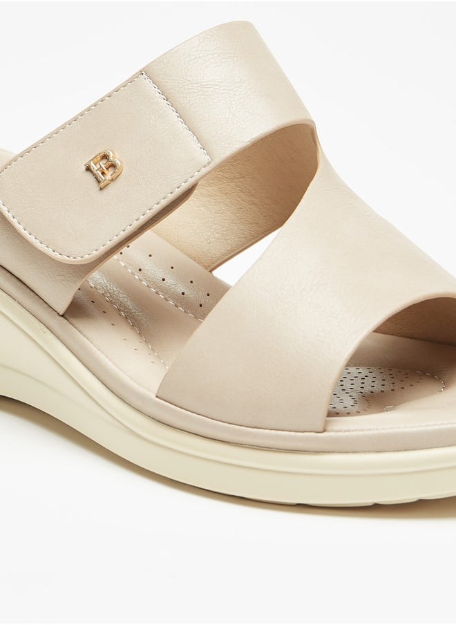 Flora Bella By Shoexpress - Women's Solid Slip-On Sandals With Wedge Heels - Image 1
