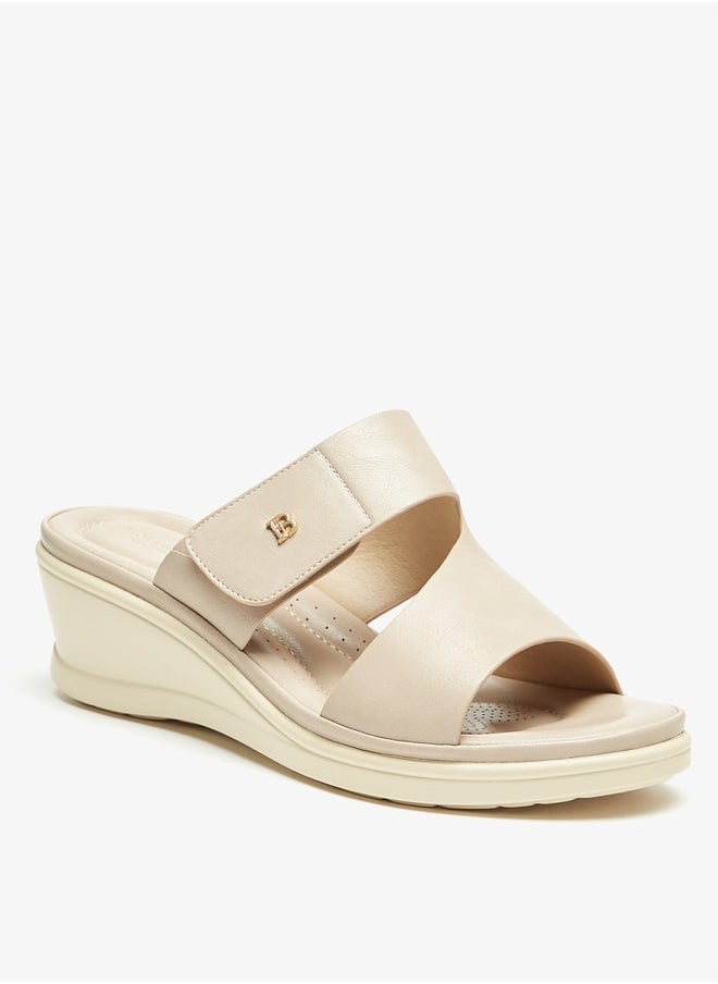 Flora Bella By Shoexpress - Women's Solid Slip-On Sandals With Wedge Heels - Image 1