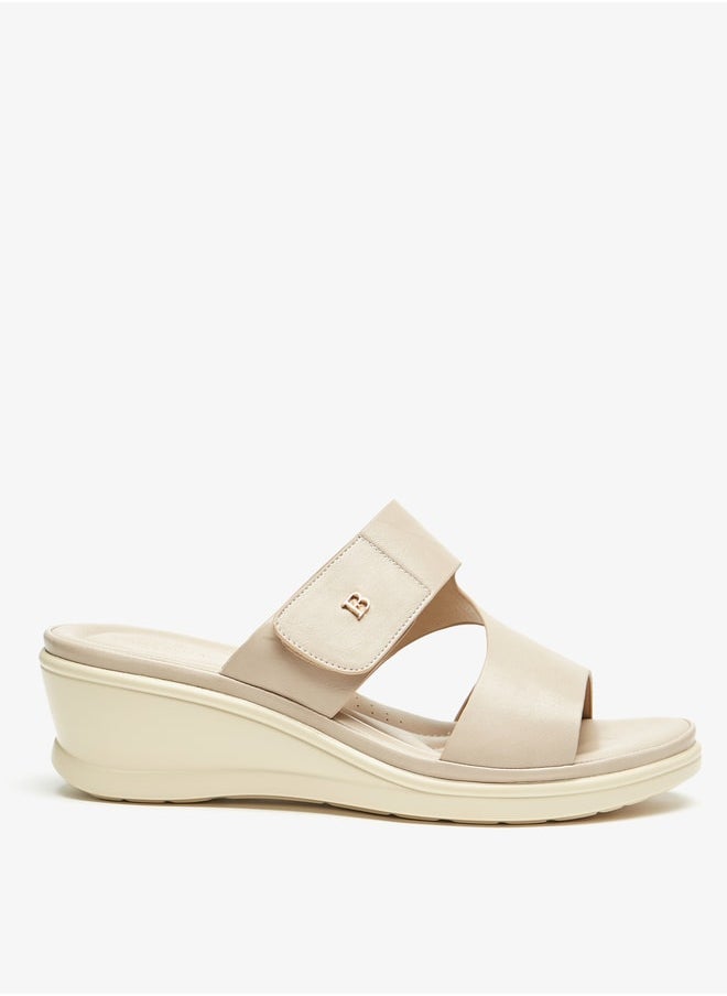 Flora Bella By Shoexpress - Women's Solid Slip-On Sandals With Wedge Heels - Image 1