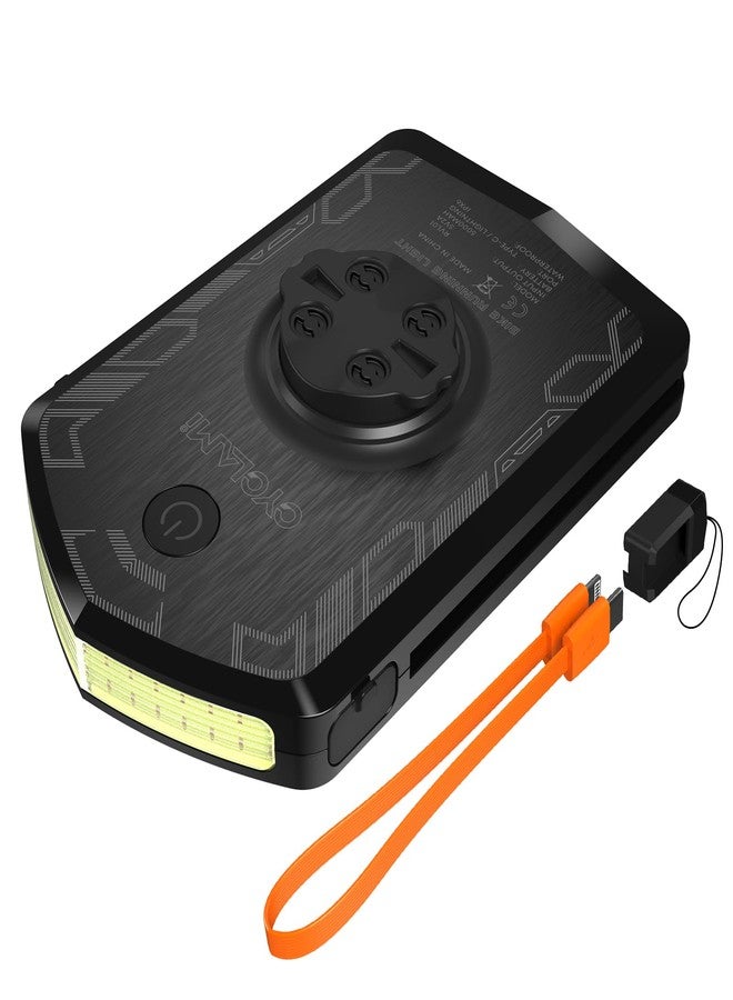CYCLAMI Bike Front Light, Bicycle Safety Light Compatible with Garmin Bike Computers, 5000mAh Daylight 220° Wide-Angle Light with 4 Modes IPX6 Waterproof Type-C Front Bicycle Lights Cycling Headlight - Image 1