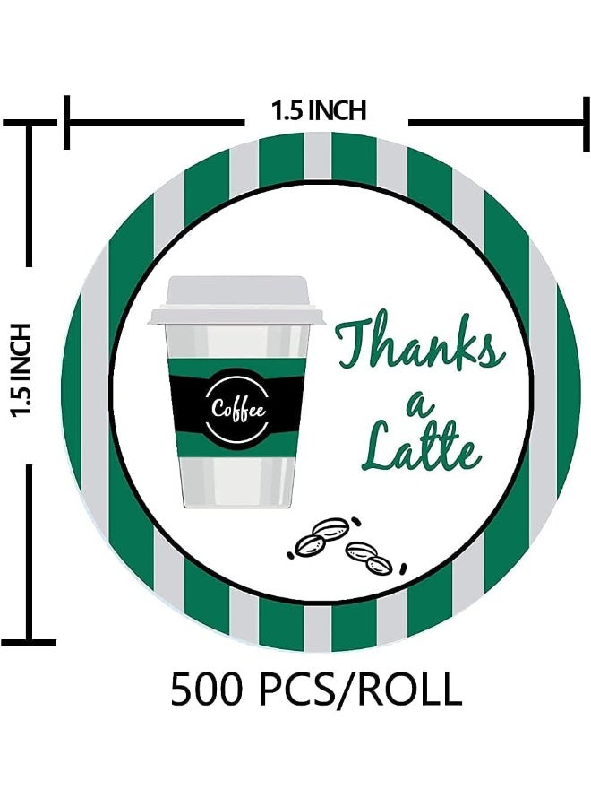 Besttile Thanks A Latte Thank You Sticker Labels - Image 3