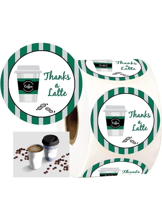 Besttile Thanks A Latte Thank You Sticker Labels - Image 1