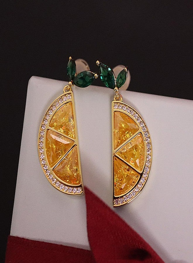 Dcfywl731 Lemon Drop Earrings for Women Trendy Lemon Dress Fruit Shape Hypoallergenic Jewelry Gift - Image 5