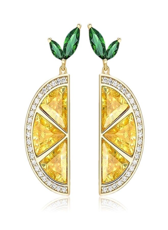 Dcfywl731 Lemon Drop Earrings for Women Trendy Lemon Dress Fruit Shape Hypoallergenic Jewelry Gift - Image 1