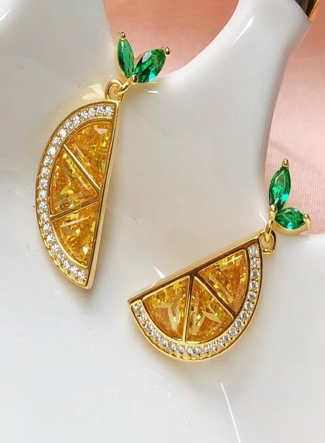 Dcfywl731 Lemon Drop Earrings for Women Trendy Lemon Dress Fruit Shape Hypoallergenic Jewelry Gift - Image 4