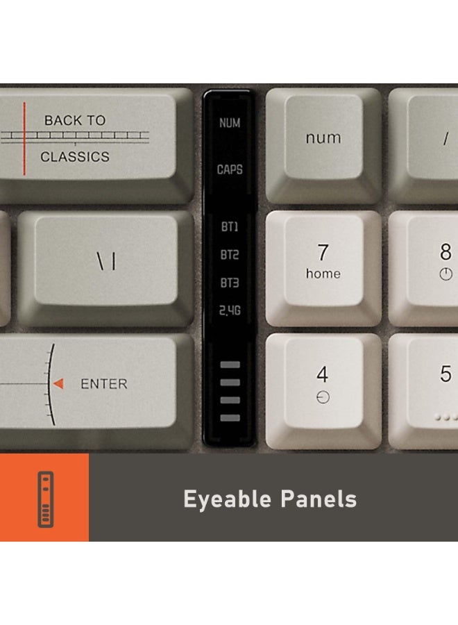 LOFREE Block Wireless Mechanical Keyboard, 98 Keys Rechargeable Hot-swappable Keyboards with 3 Types Connection for Windows, Mac OS/Rero knobs for Volume Control, Mode Shift, eyeable Panels 2025 - Image 3