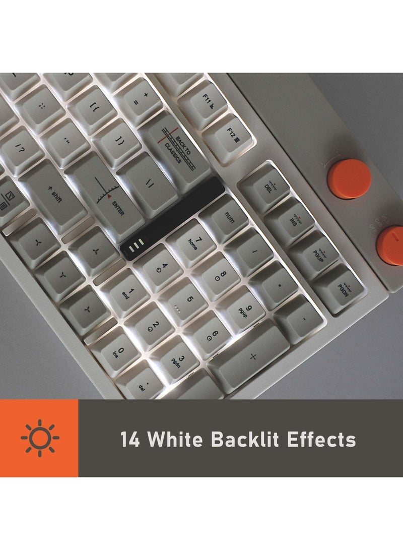LOFREE Block Wireless Mechanical Keyboard, 98 Keys Rechargeable Hot-swappable Keyboards with 3 Types Connection for Windows, Mac OS/Rero knobs for Volume Control, Mode Shift, eyeable Panels 2025 - Image 4