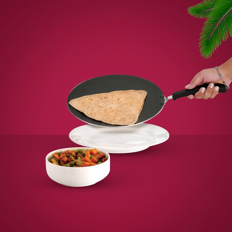 Premier Non Stick 24cm Supreme Concave Tawa - Perfect for Dosas, Pancakes, Durable, Non-Stick Surface for Healthier Meals, Lightweight, Durable, Heat Resistant, Dishwasher Safe Tawa - Image 4