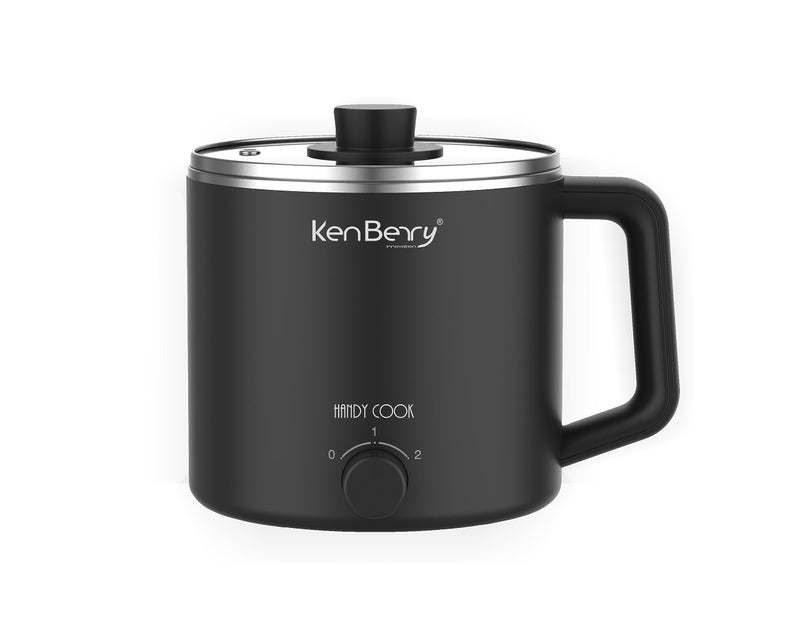 KenBerry Handy Cook Multipurpose Stainless Steel Electric Kettle | Multi Kettle | Multi Cooker | Travel Kettle | Make Infant Food, Instant Food, Tea, (1.65 L, Steel/Black) - Image 1