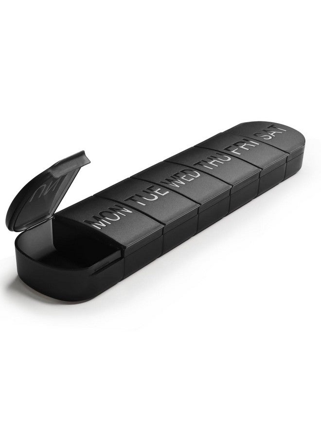 NUDFSY Medicine Organizer Box, Portable Pill Box 7 Day Medicine Box, Large Pill Box 1 Time a Day Tablet Box For Medicine Pill Box For Medicine 7 Days, Pill Box For Medications Capsules (black) - Image 1