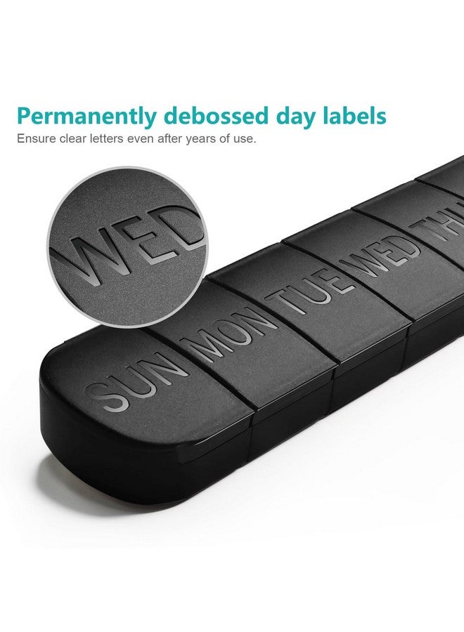 NUDFSY Medicine Organizer Box, Portable Pill Box 7 Day Medicine Box, Large Pill Box 1 Time a Day Tablet Box For Medicine Pill Box For Medicine 7 Days, Pill Box For Medications Capsules (black) - Image 2