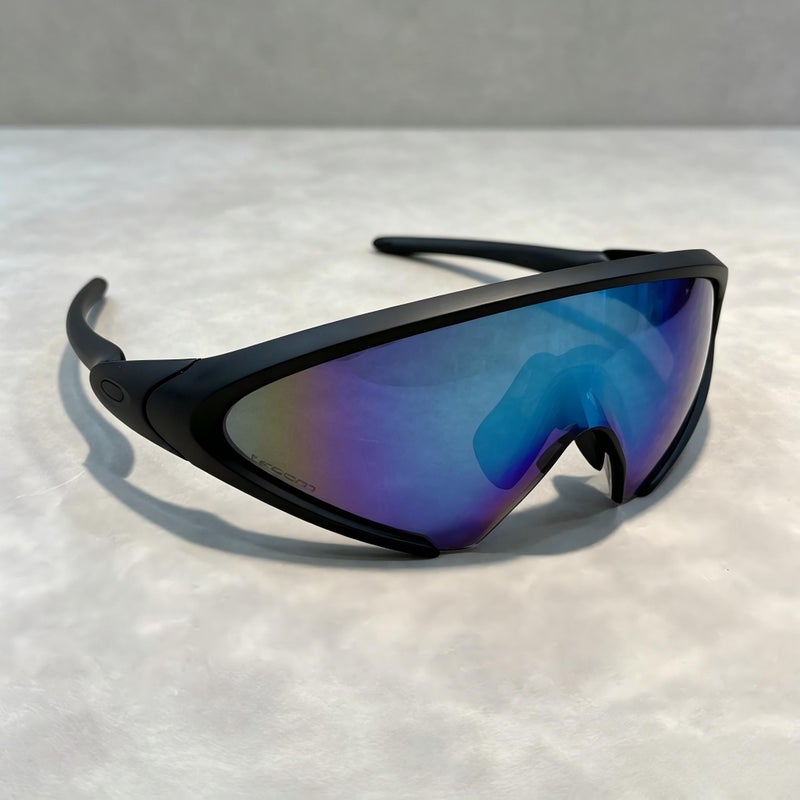 Oakley Matte Black Wrap Around Sports Sunglasses Ice Crystal Blue Lenses Revo Prizm Polarized Sunglasses UV400 Cycling Driving Shades for Men Windproof Anti-Glare - Image 3