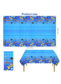 HOWAF 3Pcs Happy Father'S Day Tablecloth Plastic Fathers Day Party Table Coverdisposable Plastic Rectangular Table Covers For Home Men Family Prom Fathers Day Party Supplies51.2 X 86.6 Inch  - Image 2