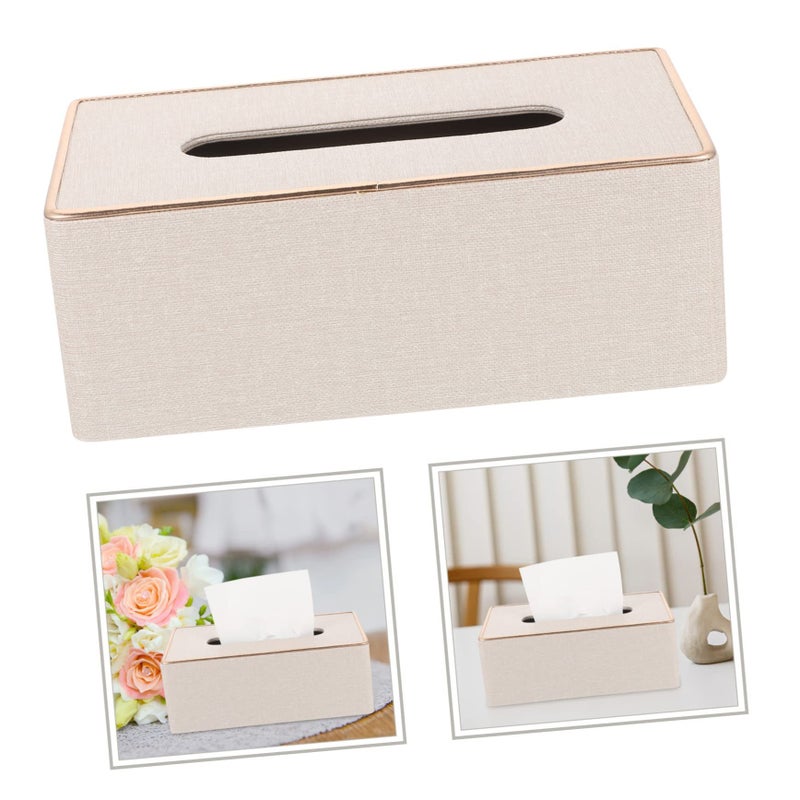 Leather Tissue Box Cover Paper Holder For Box Tissues Easy Clean Home Decor Square - Image 3