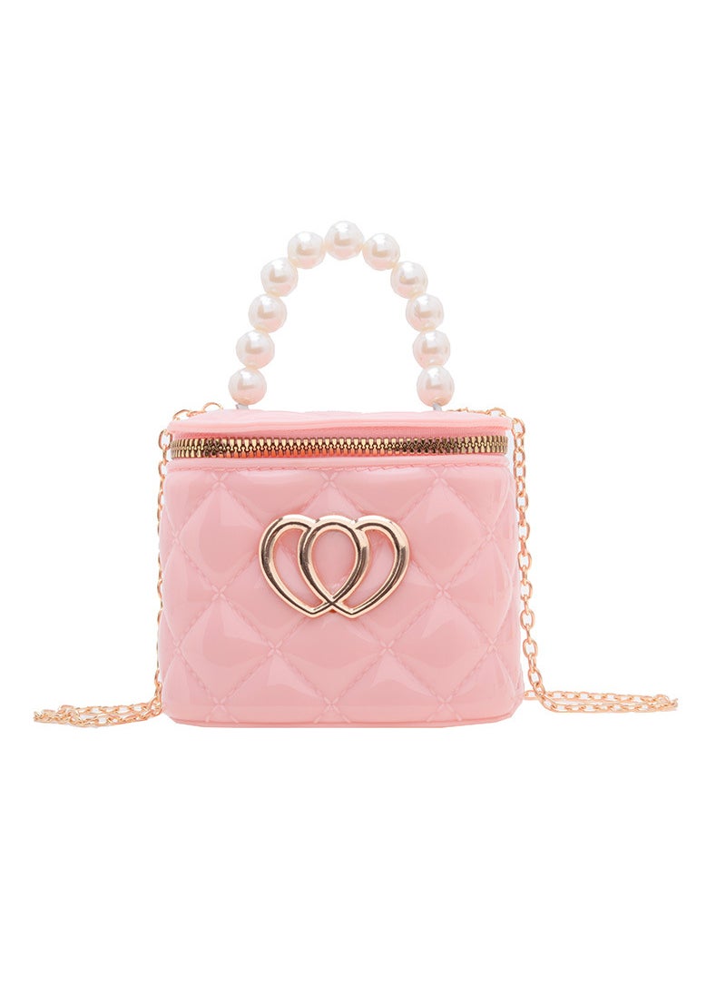 Generic Fashionable 2024 New Childrens Handbag Pearl Small Size Womens Backpack Spring Summer Jelly Makeup Bag Motorcycle Equipment Ac Pink 
