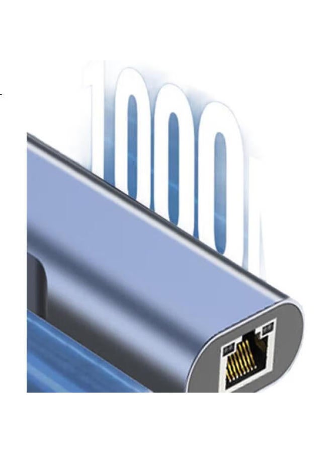 Aigo Type-C To Rj45 Gigabit Ethernet Adapter, Network Cable Converter, Laptop Docking Station, Usb-C Hub Expansion Dock R03C (Metal) - Image 3