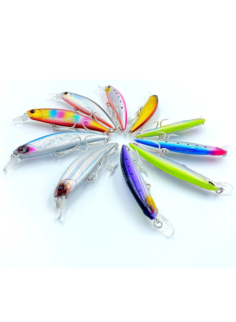oakura Brute Fishing Lure Bkk Triple Hook - 90Mm Length, 19G Weight, Vibrating Sinking Action, Low Air Resistance Design, 10 Mesmerizing Colors - Image 2