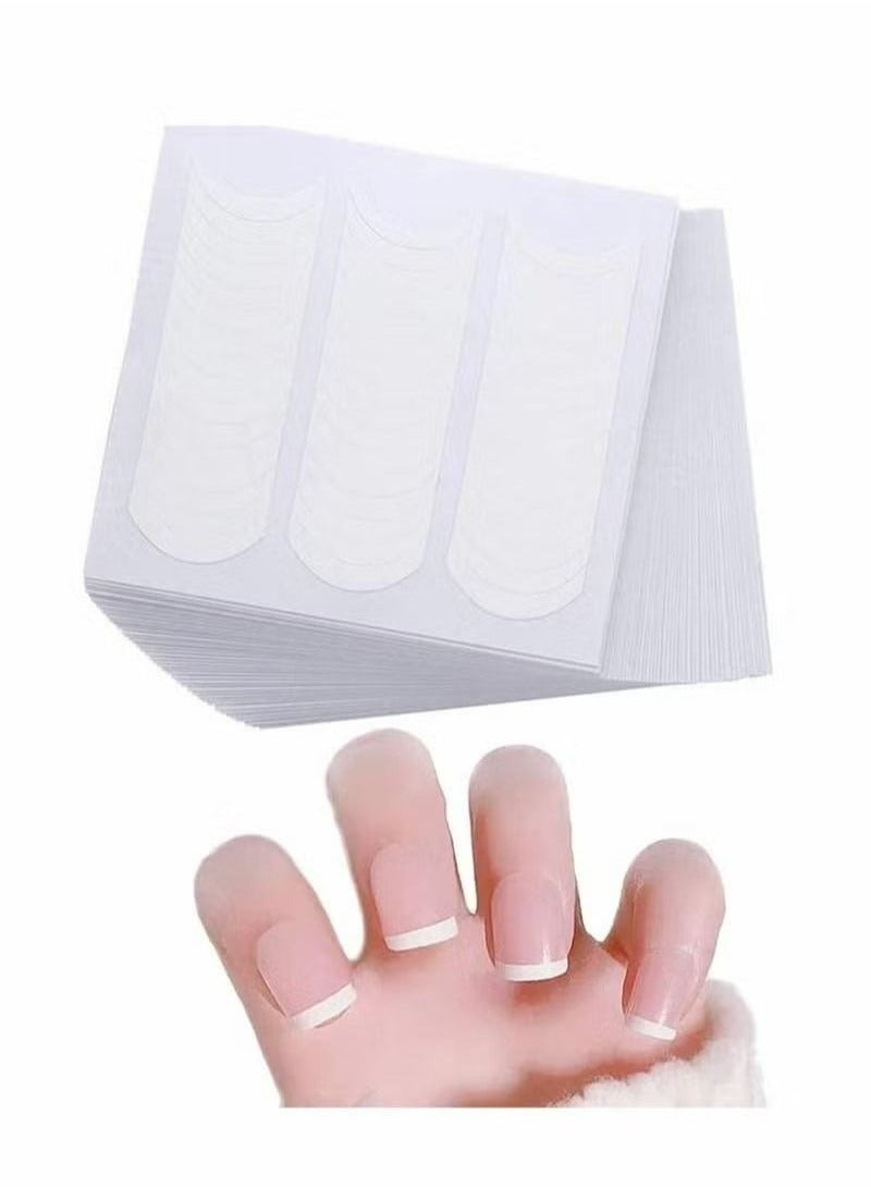 72 Sheets French Manicure Nail Art Stickers With Self-adhesive Nail Sticker Tips For Manicure Decoration DIY Tools (Moon Shape Design) White Half-Moon Shaped Manicure - Image 1