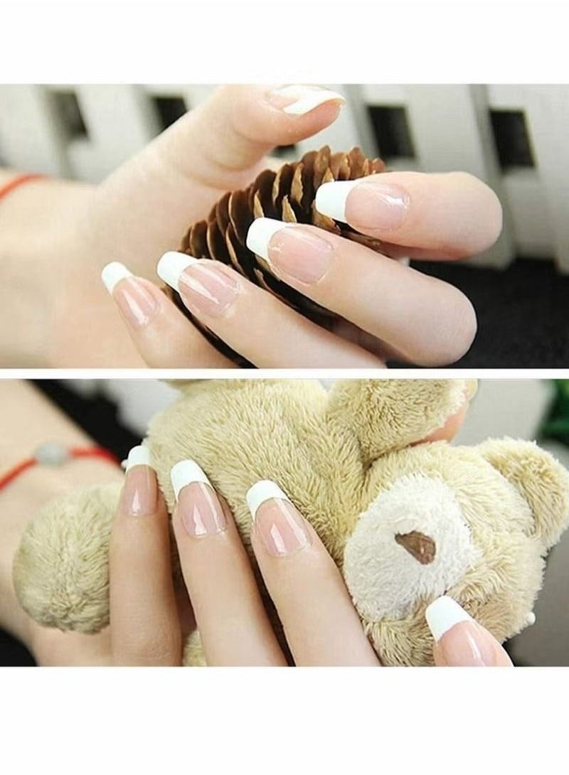 72 Sheets French Manicure Nail Art Stickers With Self-adhesive Nail Sticker Tips For Manicure Decoration DIY Tools (Moon Shape Design) White Half-Moon Shaped Manicure - Image 4