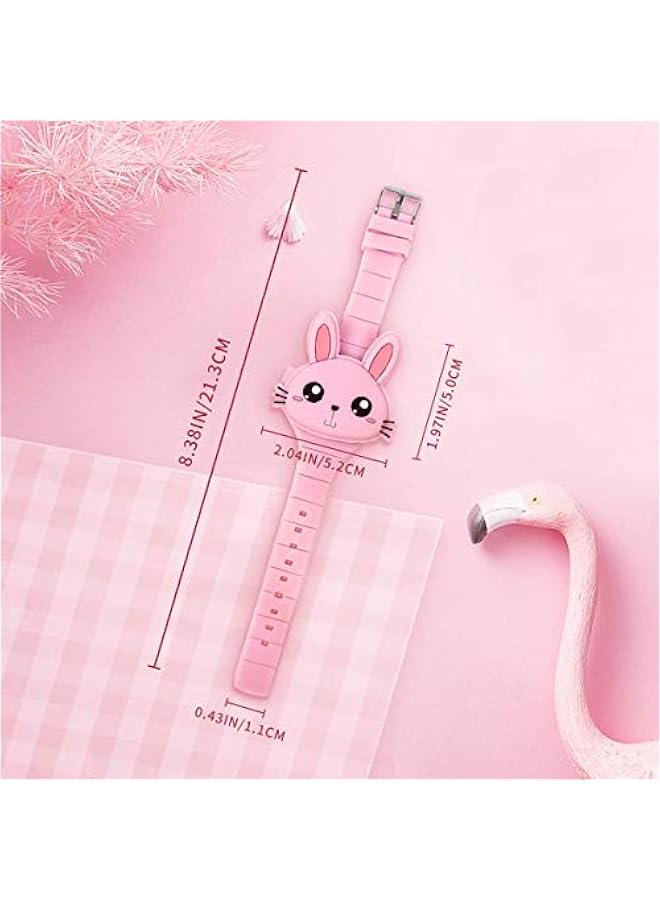Xspring Kids Watches, Girls Digital Watch with Clamshell Design, Rabbit Shape Kids Watch, Fashion Silicone Band Watch, Cartoon LED Digital Watch, Gifts for Girls Age 2-8 - Image 4