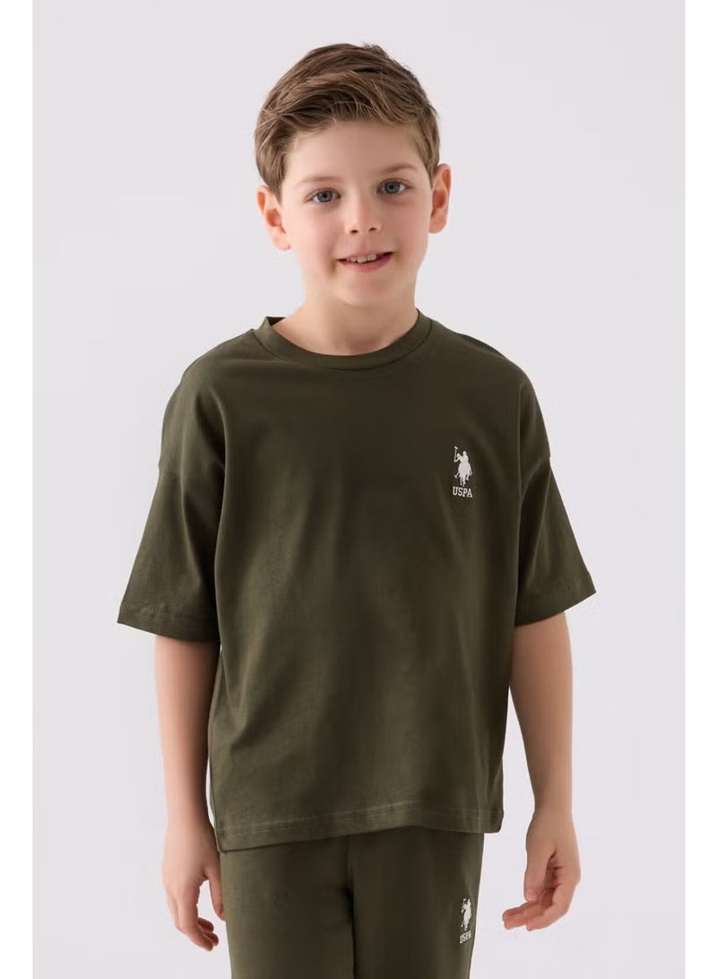 U.S. Polo Assn. Boys Dark Khaki Bermuda Set - Image 1