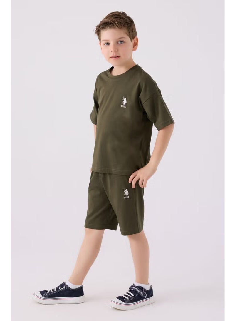 U.S. Polo Assn. Boys Dark Khaki Bermuda Set - Image 2