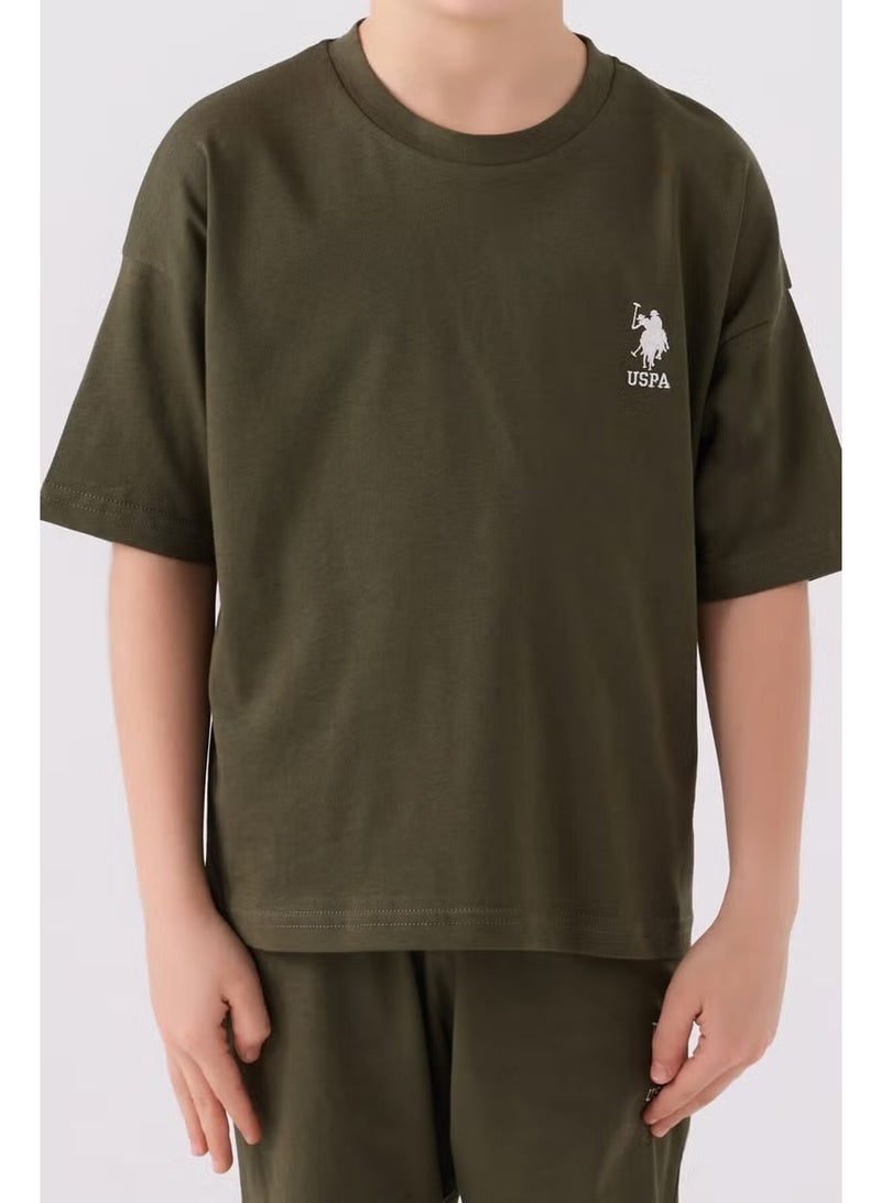 U.S. Polo Assn. Boys Dark Khaki Bermuda Set - Image 3