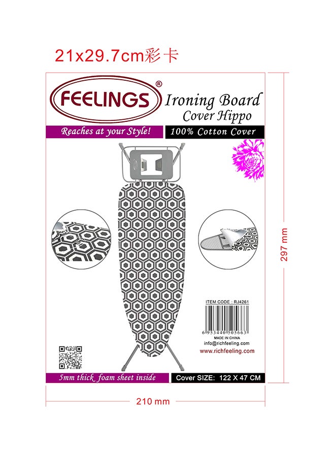 FEELINGS IRON BOARD COVER COTTON FOR HIPPO SIZE: (122X47cm) - Image 1