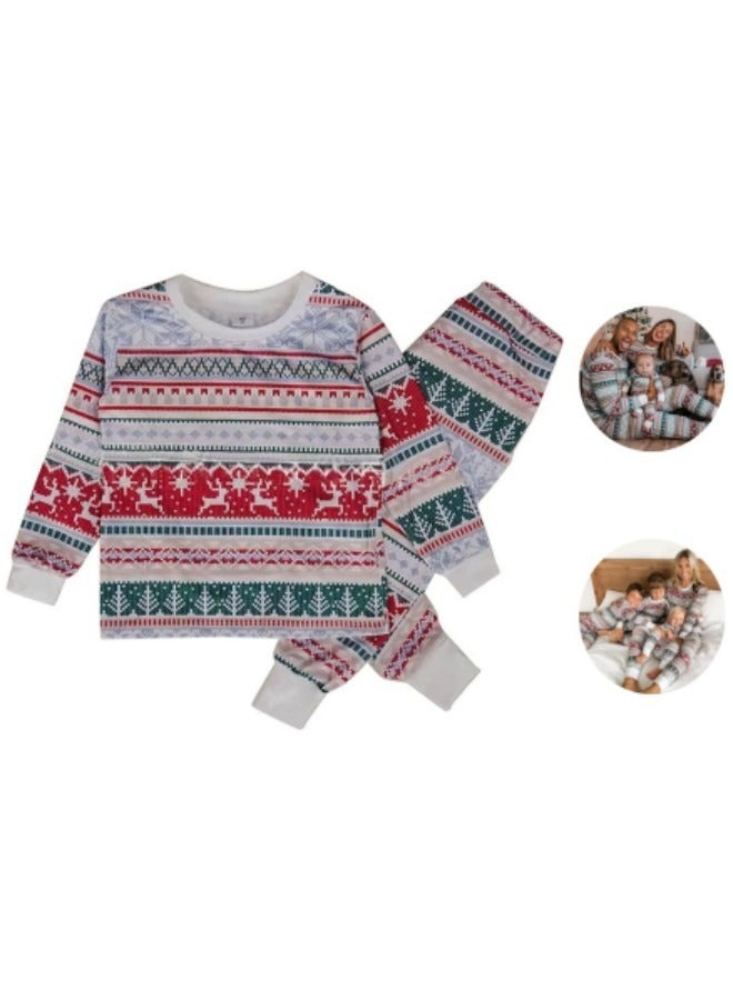 GGEROU بدلات بيجاما عائلية متطابقة بدلات بيجاما عائلية للبالغين والأطفال والأزواج والأطفال مجموعات عطلات مهرجانات ملابس نوم بأكمام طويلة مجموعات استرخاء للعطلات - Image 2