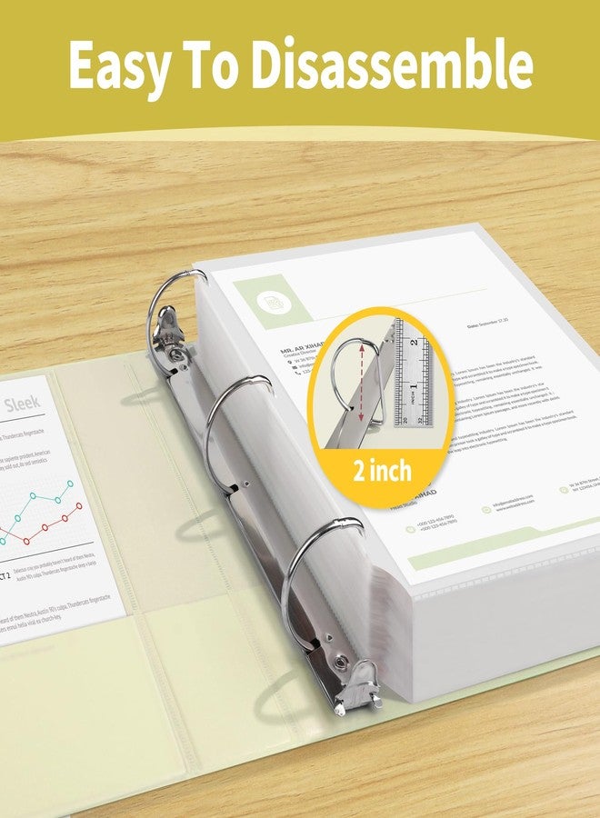 SUNEE 3 Ring Binder 2 Inch, Clear View Binder Three Ring PVC-Free (Fit 8.5x11 Inches) for School or Office Supplies, Yellow, 1 Pack - Image 4