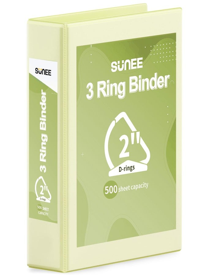 SUNEE 3 Ring Binder 2 Inch, Clear View Binder Three Ring PVC-Free (Fit 8.5x11 Inches) for School or Office Supplies, Yellow, 1 Pack - Image 1