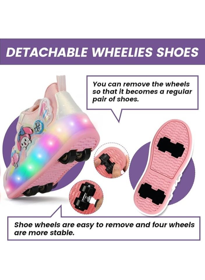 Lucky Kids Kids Roller Skates 4 Wheel Flashing Skate Shoes With Led Lights Usb Rechargeable Stylish & Fun For Boys & Girls - Image 4