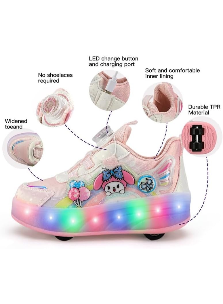 Lucky Kids Kids Roller Skates 4 Wheel Flashing Skate Shoes With Led Lights Usb Rechargeable Stylish & Fun For Boys & Girls - Image 2