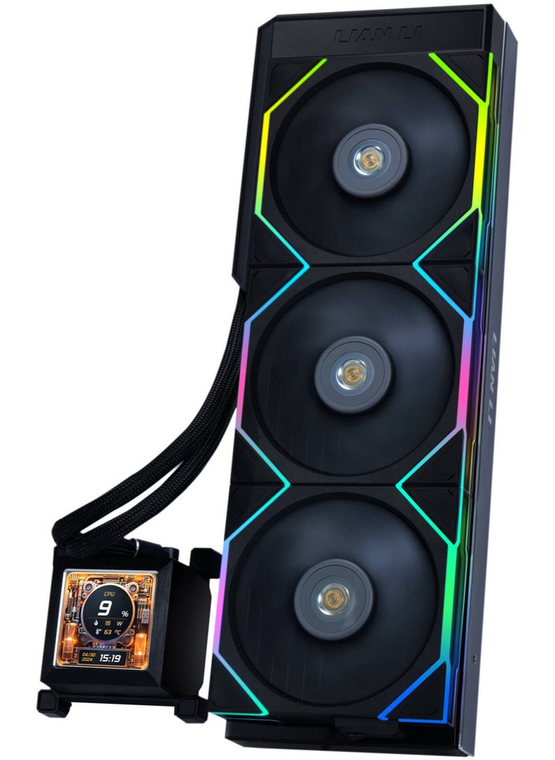 LIAN LI - Hydroshift 360 AIO - Pre-Installed 3 TL Fans, Side-Mounted Coolant Pathway, 2.88” LCD Screen 480 x 480 Res. Captured Images & Recorded Videos -LGA 1851,1700, 1200, AM5, AM4 - Image 1