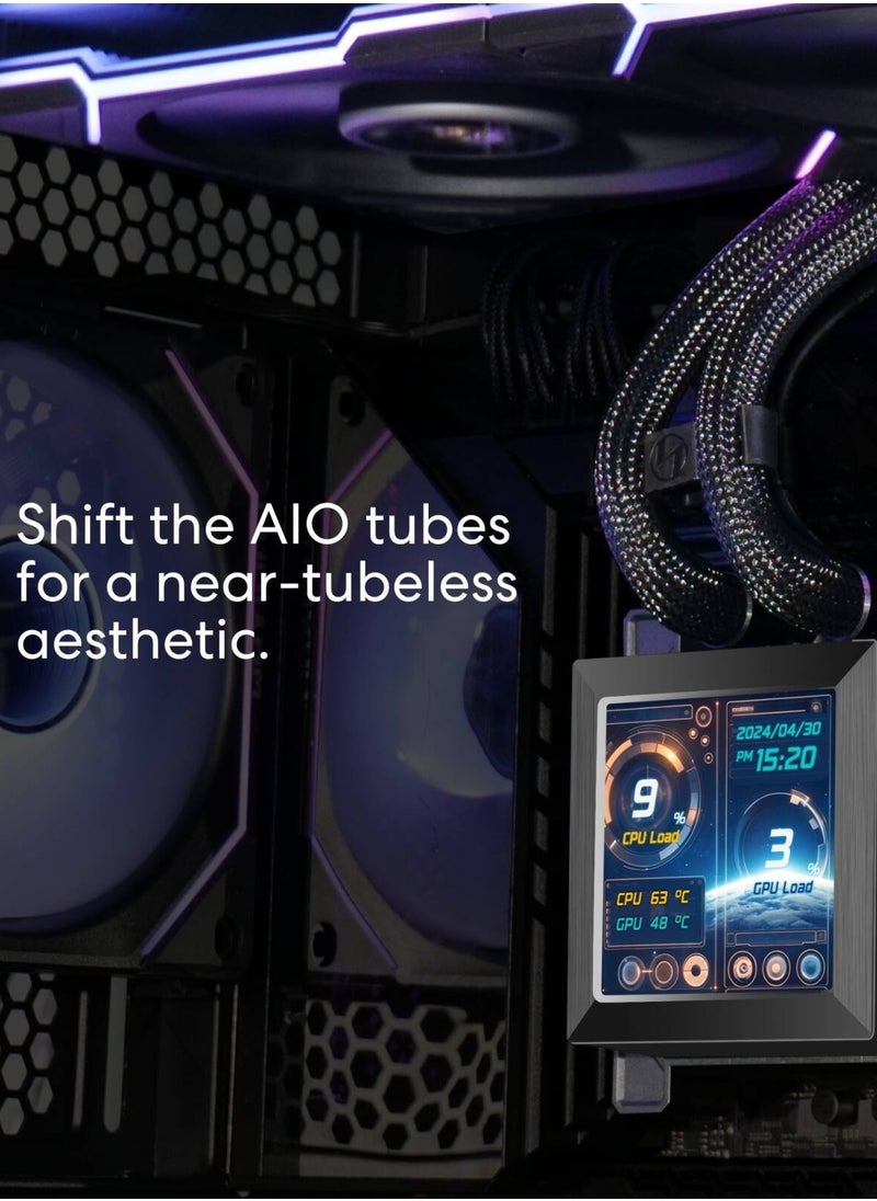 LIAN LI - Hydroshift 360 AIO - Pre-Installed 3 TL Fans, Side-Mounted Coolant Pathway, 2.88” LCD Screen 480 x 480 Res. Captured Images & Recorded Videos -LGA 1851,1700, 1200, AM5, AM4 - Image 1