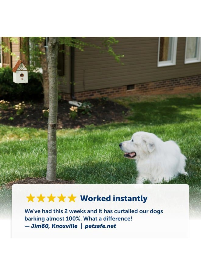 PetSafe Outdoor Ultrasonic Bark Control - Viral on TikTok - No Barking Deterrent for All Dog Sizes - Up to 1/4 Acre Coverage - Weatherproof - Great for Backyards - Bird House Design - Image 4