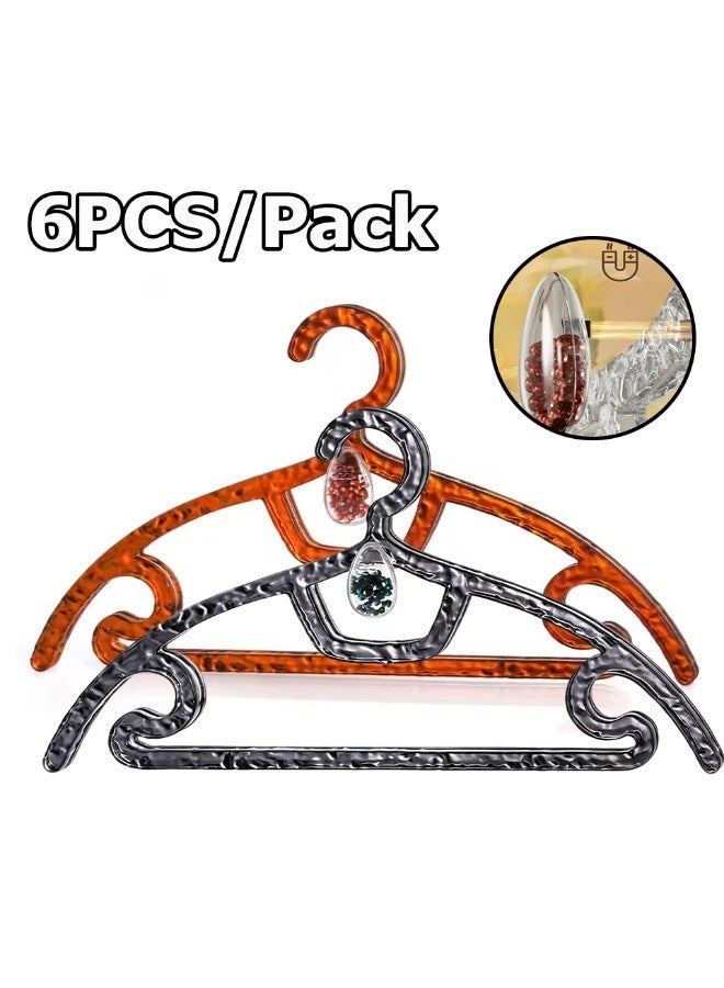 6PCS Aromatherapy Clothes Hanger Traceless Household Light Luxury Clothing Hanging Bold Clothing Support Acrylic Non-Slip Clothes Drying Rack - Image 1