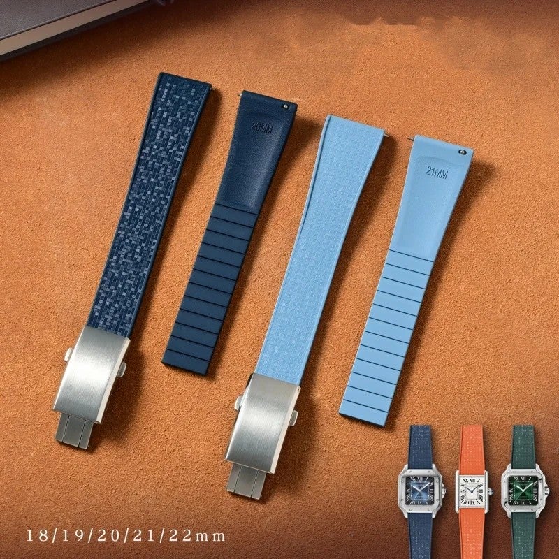 Bluejw Quick Release FKM Rubber Watch Strap 18mm 20mm 21mm 22mm - Premium Waterproof Replacement Band for Tissot & Omega Watches - Image 2
