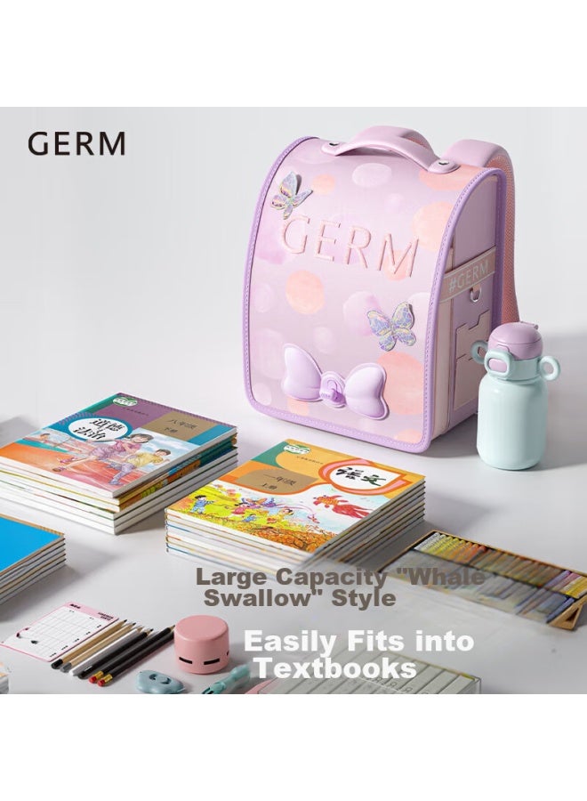 Germ Schoolbag For Primary School Students, Ultra-light Spine Protection, For Girls And Children In Grades 1-3, Large Capacity Anti-drop Butterfly Garden - Image 5
