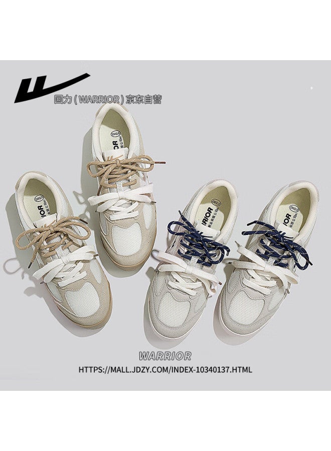 Pull Back Warrior Women's Canvas Shoes Spring New Lightweight Simple Shoes Grey Navy Blue Size 37 - Image 1