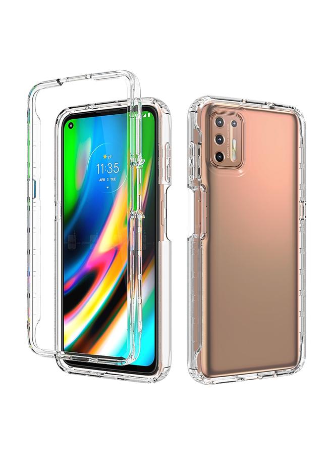 The Bros Case For Motorola Moto G9 Plus Shockproof High Transparency Two-color Gradual Change PC+TPU Candy Colors Phone Protective Case