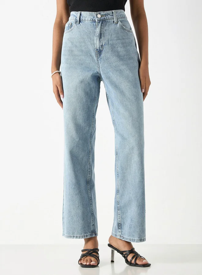 2Xtremz 2Xtremz Wide Leg Jeans with Button Closure