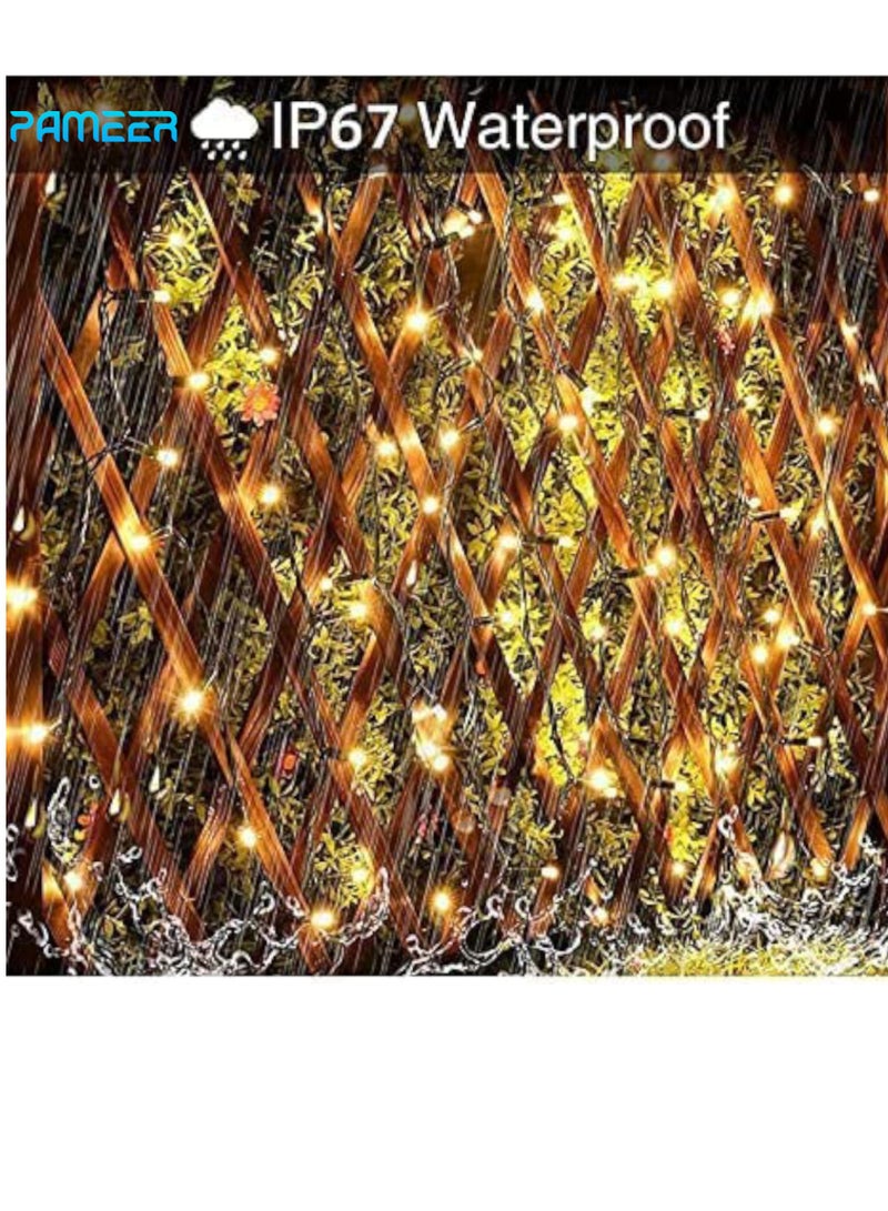PAMEER Warm White LED String Lights Black Wire Plug-in 20mtr 250 LEDs String Home Decorative LED Strip for Christmas EID Ramadan Diwali and Wedding Parties Decoration Box Button Control 8 Modes - Image 4