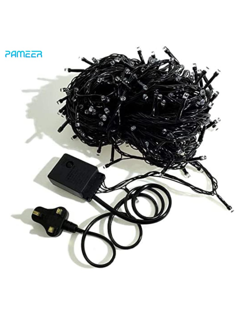 PAMEER Warm White LED String Lights Black Wire Plug-in 20mtr 250 LEDs String Home Decorative LED Strip for Christmas EID Ramadan Diwali and Wedding Parties Decoration Box Button Control 8 Modes - Image 2