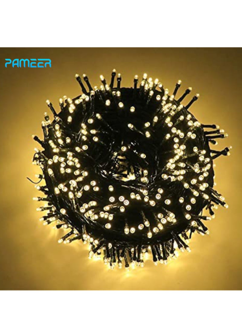 PAMEER Warm White LED String Lights Black Wire Plug-in 20mtr 250 LEDs String Home Decorative LED Strip for Christmas EID Ramadan Diwali and Wedding Parties Decoration Box Button Control 8 Modes - Image 3