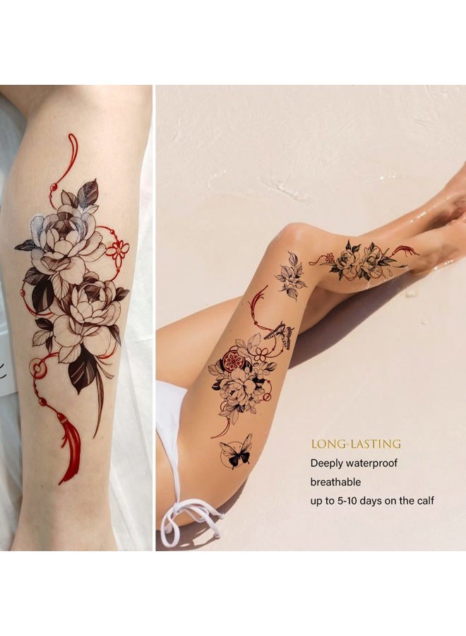 Roarhowl Popular nowadays, oriental elements of big flowers, temporary tattoos for women 10 designs - Image 4